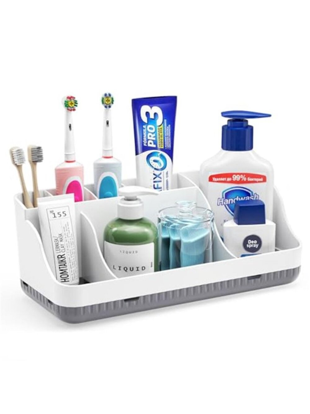 Bathroom Counter Organizer and Storage, 7 Slots Detachable Toothbrush Holders